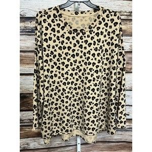 Cabana by Crown & Ivy NWT Women's 4X Leopard Print Top